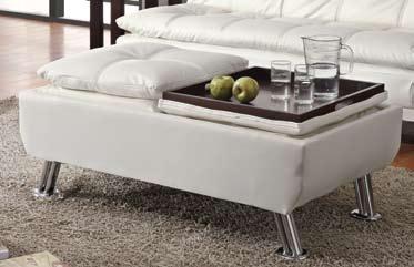 75" This stylish chaise is available in 4 colors: black, red, brown and white!