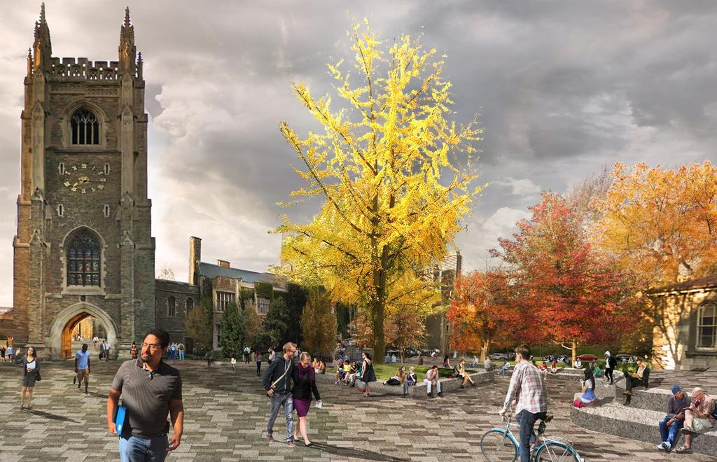 A new plaza outside Soldiers Tower and Hart House will be