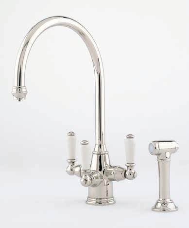 Handles and Rinse Alternative option: 1420 Monobloc Etruscan Spout with Lever Handles Alternative option: 1460 Monobloc C Spout with Lever Handles Please see page 45 for alternative lever finishes.