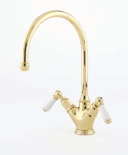 with Porcelain Lever Handles and Rinse 4385 Monobloc Mixer with Crosshead Handles Supplied with