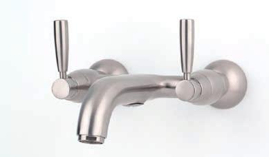 3810 Wall Mounted Three Hole Bath Filler with Lever Handles in Nickel 3811 Wall