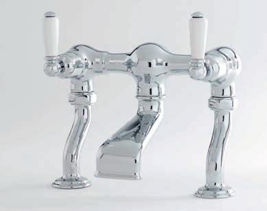 3505 Bath Filler with Lever Handles and Pillar Unions in Chrome 3526 Bath Filler with