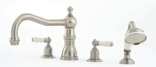 Country Spout and Lever Handles in Pewter 3738 Four Hole