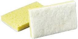 This is the heaviest duty sponge that should be used in the restrooms. Never use a green sponge or hand pad.