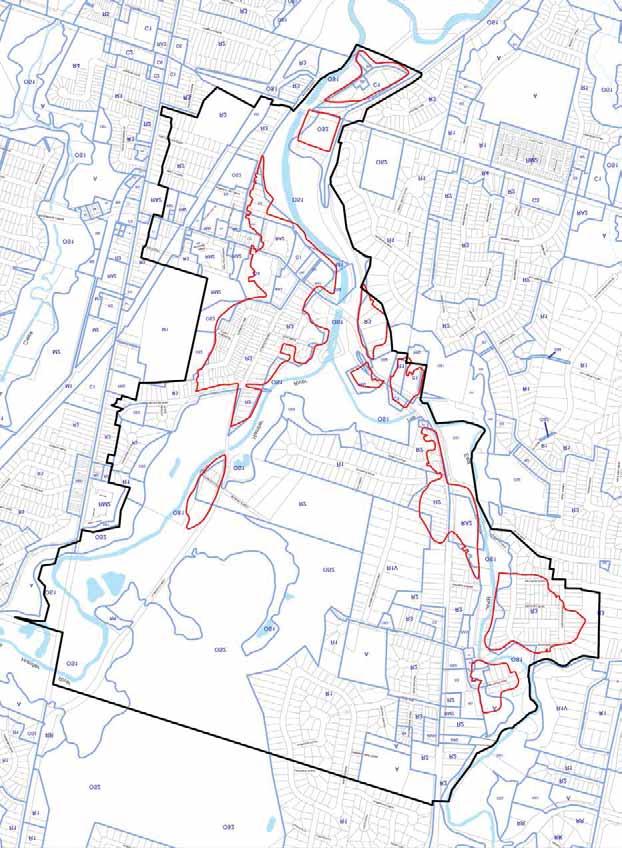 Woodbridge Special Policy Area Justification Report. April 2014. Figure 5-3 Existing SPA in relation to property boundaries and current zoning.