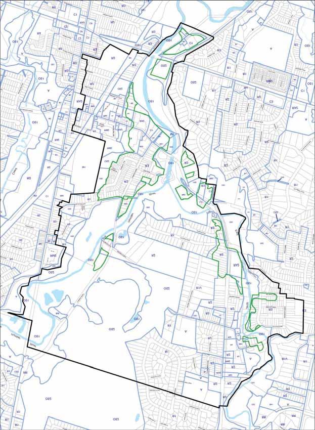 Woodbridge Special Policy Area Justification Report. April 2014. Figure 5-4 Proposed SPA in relation to property boundaries and current zoning.