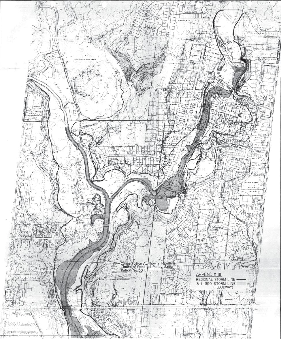 Appendix G. Woodbridge Special Policy Area Justification Report. April 2014. Figure G.3 1979 Floodline and limit of 1:350 year Floodway.
