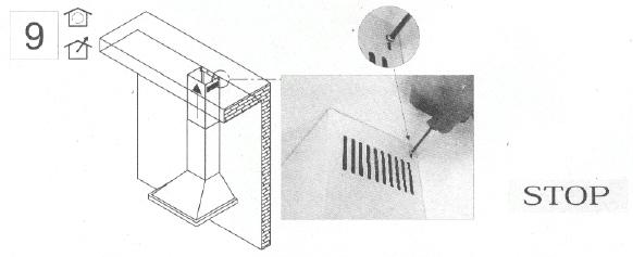 INSTALLATION INSTRUCTIONS Fitting the Chimney 6) Take the fixing bracket G (Fig.