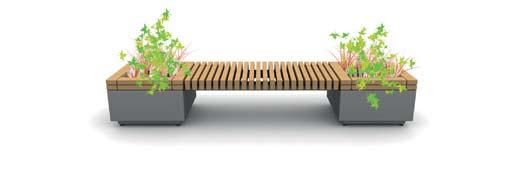 RAILROAD SEATING & PLANTER LINEAR COMBINATIONS Straight seating module + planter at start / end Planters can be used at the start / end of a seating