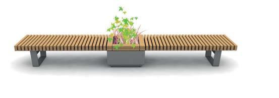Straight seating modules + planter as corner unit Where seats are arranged in L-shapes, the corner section between the two arms is not a very