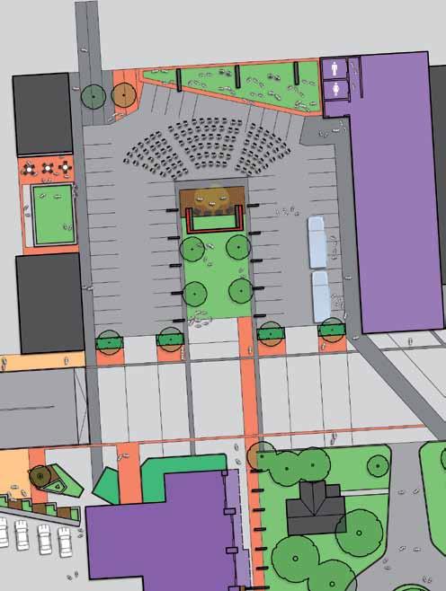 4.4 Market space Fig. 4-20 Proposed market space used as a car park Fig. 4-21 Proposed market space used as outdoor market Fig.