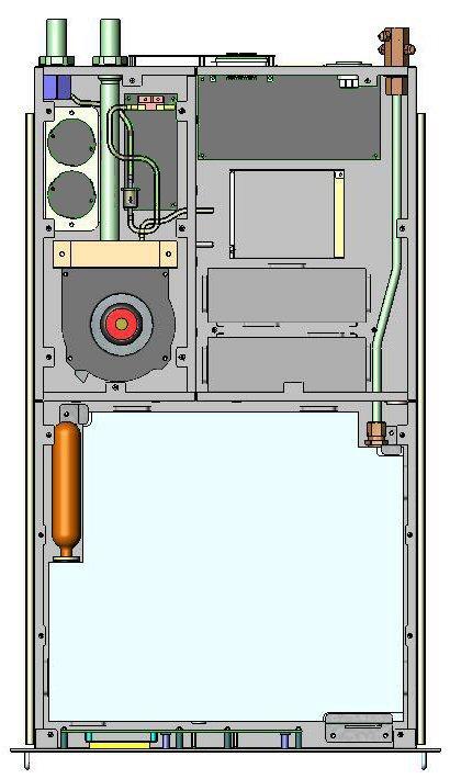 2.2 Design 1) Extinguishing agent container with level monitoring, overpressure protection and electric release device 2) Propelling gas cartridge 3) Extinguishing nozzle 4) Fire sensors 5)