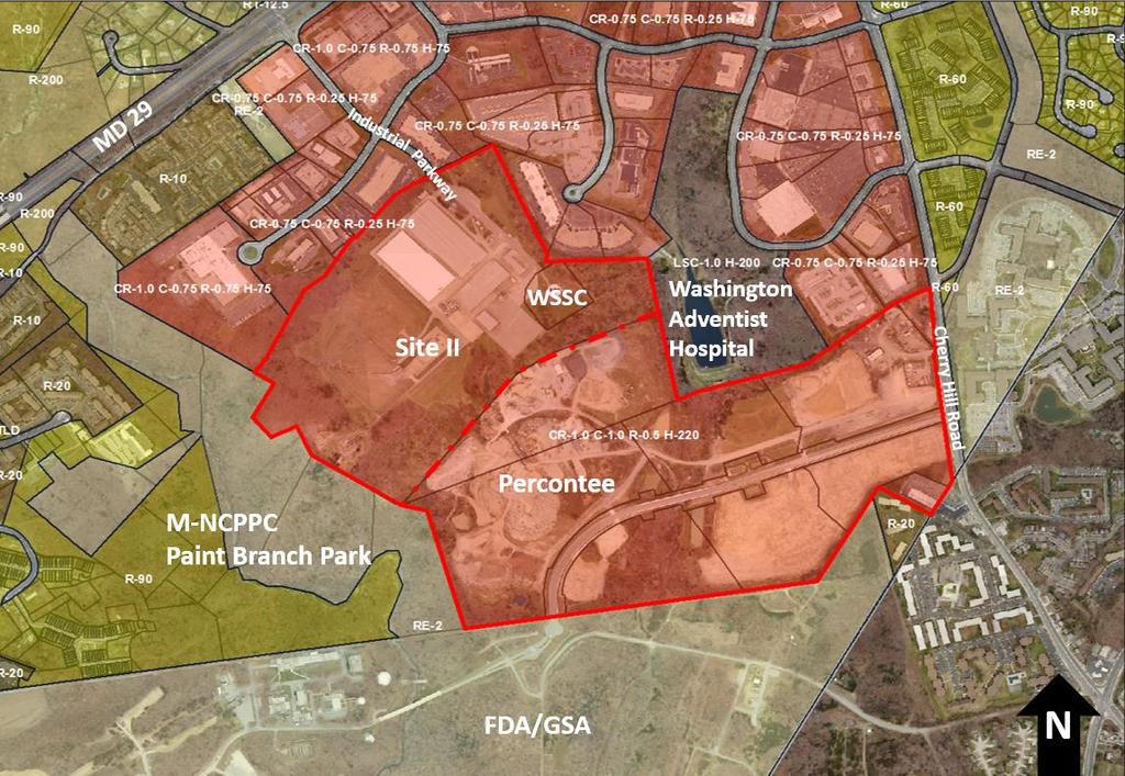 SECTION 2: SITE DESCRIPTION Site Vicinity and Analysis Subject Property The approximately 279-acre Property (outlined in red below) is located on the west side of Cherry Hill Road, between Cherry