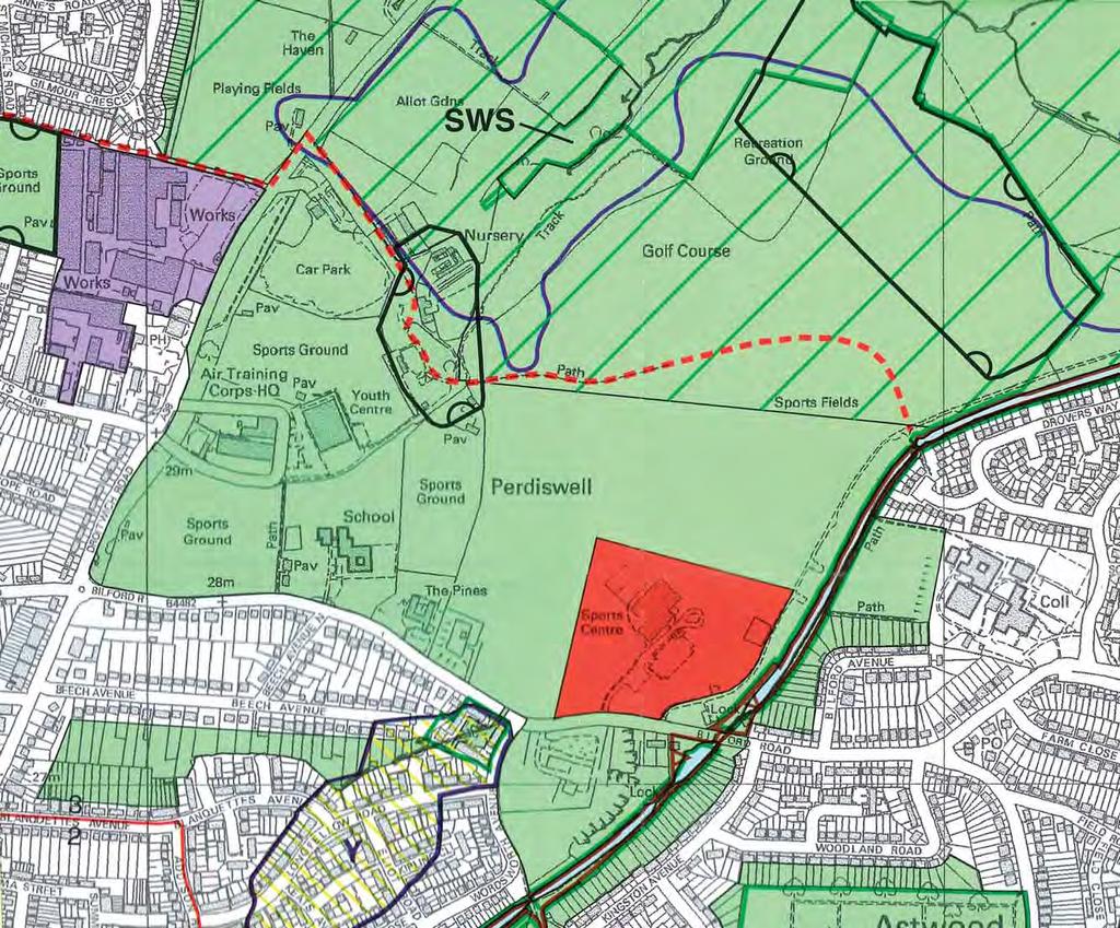 N Area of existing Green Belt Recommended alignment of future cycleway Section of undefi ned Green Belt boundary Reproduced from the Ordnance Survey s map with the permission of the Controller of The