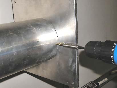 Reinstall the 5 inch sliding section at its maximum extended length, 18-1/8 inches. 12.