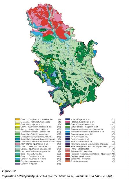 Ecosystem Diversity The vegetation of Serbia is extremely diverse; More than 700 associations, up to 500 sub