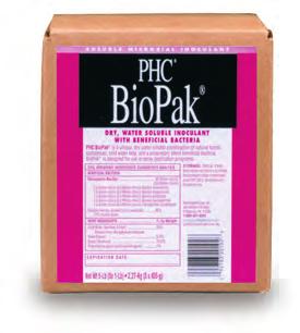 PHC BioPak PHC BioPak is a unique, dry, water soluble inoculant with beneficial bacteria. This product enriches the soil profile with beneficial microbes that act as a sustainable fertility system.