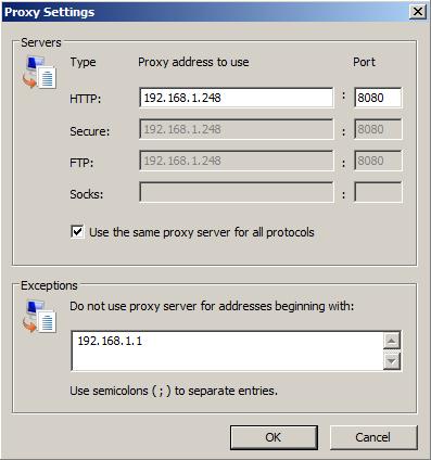 Confirm proxy server settings (Windows7 Internet Explorer 8) [Internet options] [Connections] tab [LAN settings] [Local area network (LAN) settings] There is no Check for [Use a proxy server for your