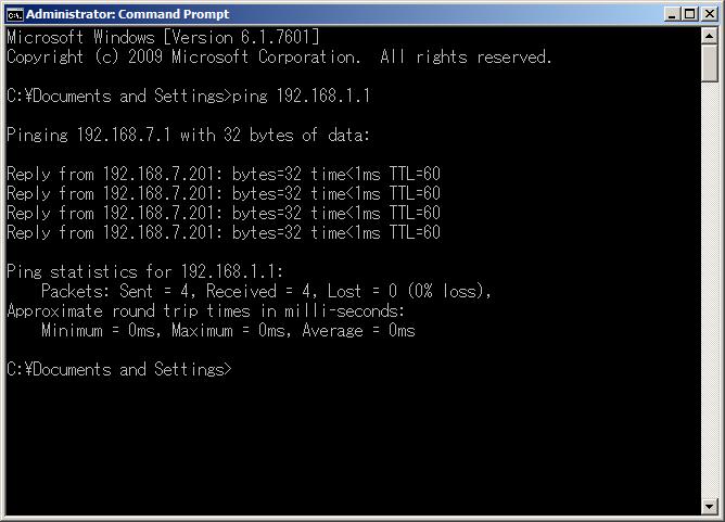 1-2-3. Communication test Input as follows in Command Prompt of Windows. ping 192.168.