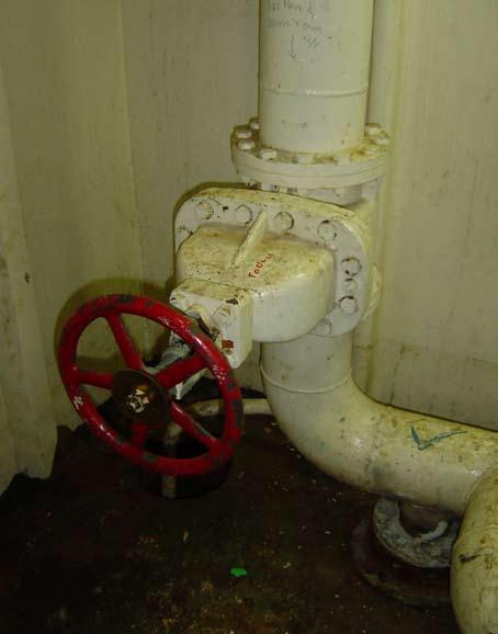 Body Fire Water Heading Cross-Over Located in Foam Room A, a crossover arrangement exists, to provide redundancy for the Fire Main and Deluge systems.