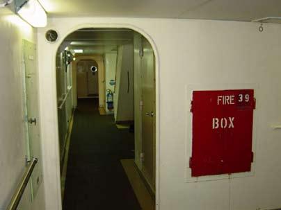 Any smoke or heat detection within the accommodation is relayed back to the Fire Alarm Panel in the CCR, and will sound the General Alarm.
