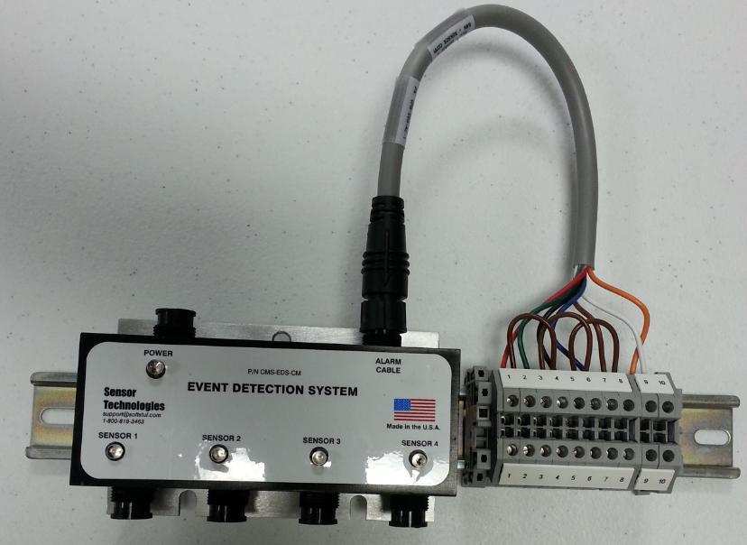 Component CMS-EDS-CM CMS-EDS-ATA CMS-EDS-SM CMS-EDS-SEC-x CMS-EDS-PC-x Definition Control Module with Brackets and 1 Din Rail Alarm Terminal Block 10 I/O Terminals Sensor Module with 10 Cable