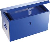 CHESTS WORKSITE TOOL CHESTS - Made in thick steel plate. - Lid is fitted with locked pin hinges and opens to 95. - Fitted with 2 side handles for transport.