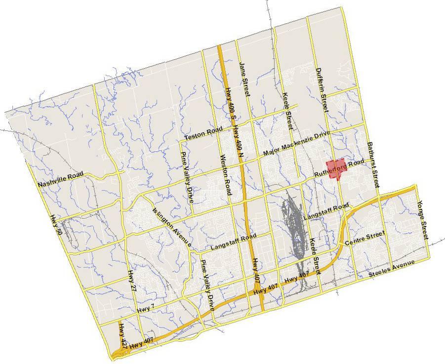 1.3 Site Analysis 1.3.1 Site Context The Carrville District Centre is located in the east portion of the City of Vaughan, one of Canada s fastest growing urban centres.
