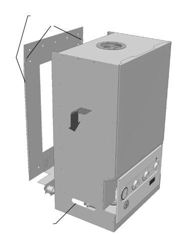 3 MOUNTING THE APPLIANCE 12a CBX SERVICE CONNECTIONS Refer to Figure 11 a) Lift the appliance into position approximately 10 mm above the top of the wall mounting plate and use the side wings on the