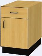 15" - (3" increments) H : 26", 30" D : 25" 1 adjustable shelf sides, top, and back are decorative caster base option, add -C to
