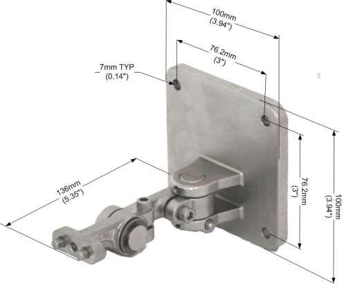 SharpEye TM UV/IR Flame Detector User Guide Figure 6 shows the Tilt Mount Assembly with dimension in both millimeters and inches.