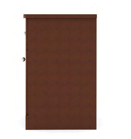 Coordinated furnishings Framed panel door and drawer fronts mark the distinctive look of Wright casegoods available in laminate or Thermofoil options.