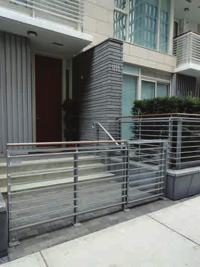 9m higher than the elevation of the abutting sidewalk to provide privacy.