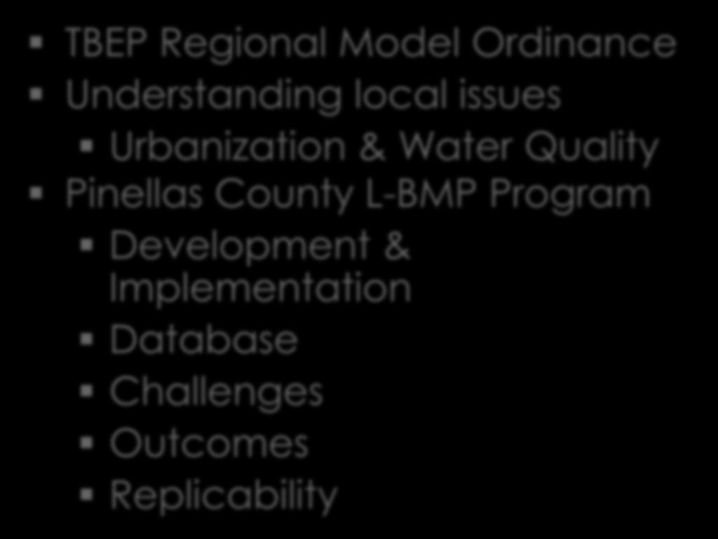 Overview TBEP Regional Model