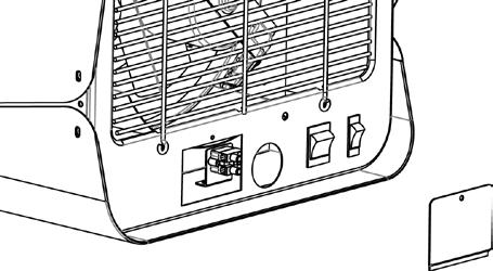 10. Loosen the screw to remove the wiring compartment/connection cover in the rear of the heater. 11.
