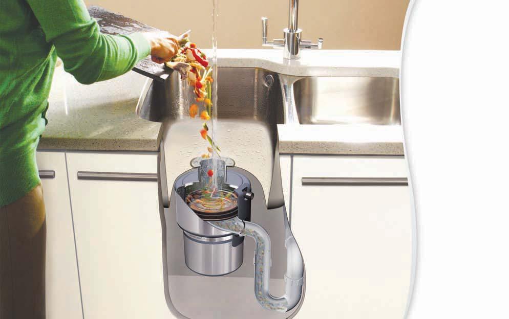 Fitted easily and discreetly under the sink, our disposers