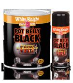 Overview White Knight Pot Belly Black is a heat resistant, self priming paint designed for use on metal surfaces which are subject to