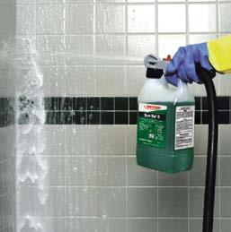 Innovative Powerful foaming action for cleaning restrooms, showers or food sanitation areas that require extended