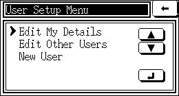 6.9 User Setup This function is used to nominate users of the autoclave, using the menu screen below.