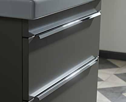 Offering either wall mounted or freestanding wash units, including a useful 3 drawer option, there is also a coordinating storage column and
