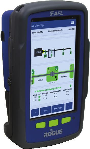 ROGUE OTDR Modules with LinkMap OTDR App Dual single-mode (1310/1550 nm) and Quad (1310/1550 nm single-mode and 850/1300 nm multimode) modules are available for use with ROGUE cb1 and ib1 platforms.