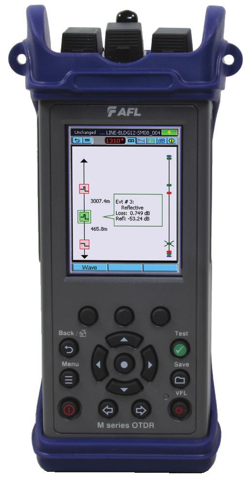 M series Enterprise OTDR with TruEvent Technology Rugged and lightweight, the M series OTDR features Touch and Test user interface that makes it easy for experts or novices to test and document fiber