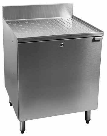Choice Drainboard Cabinets Drainboard Cabinets have a bottom shelf and drainboard work surface. An adjustable intermediate shelf is available as an accessory. They are available with or without doors.