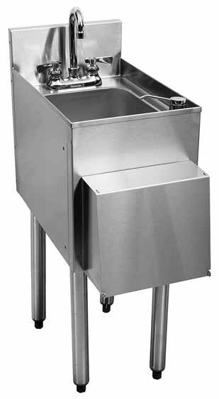 dispenser and front skirt mounted C-fold paper towel dispenser Wet waste sink models C-SWA-12 and C-SWB-12 include a lift-out perforated plastic wet waste strainer C-HSA-12-D 19 Deep Hand Sinks