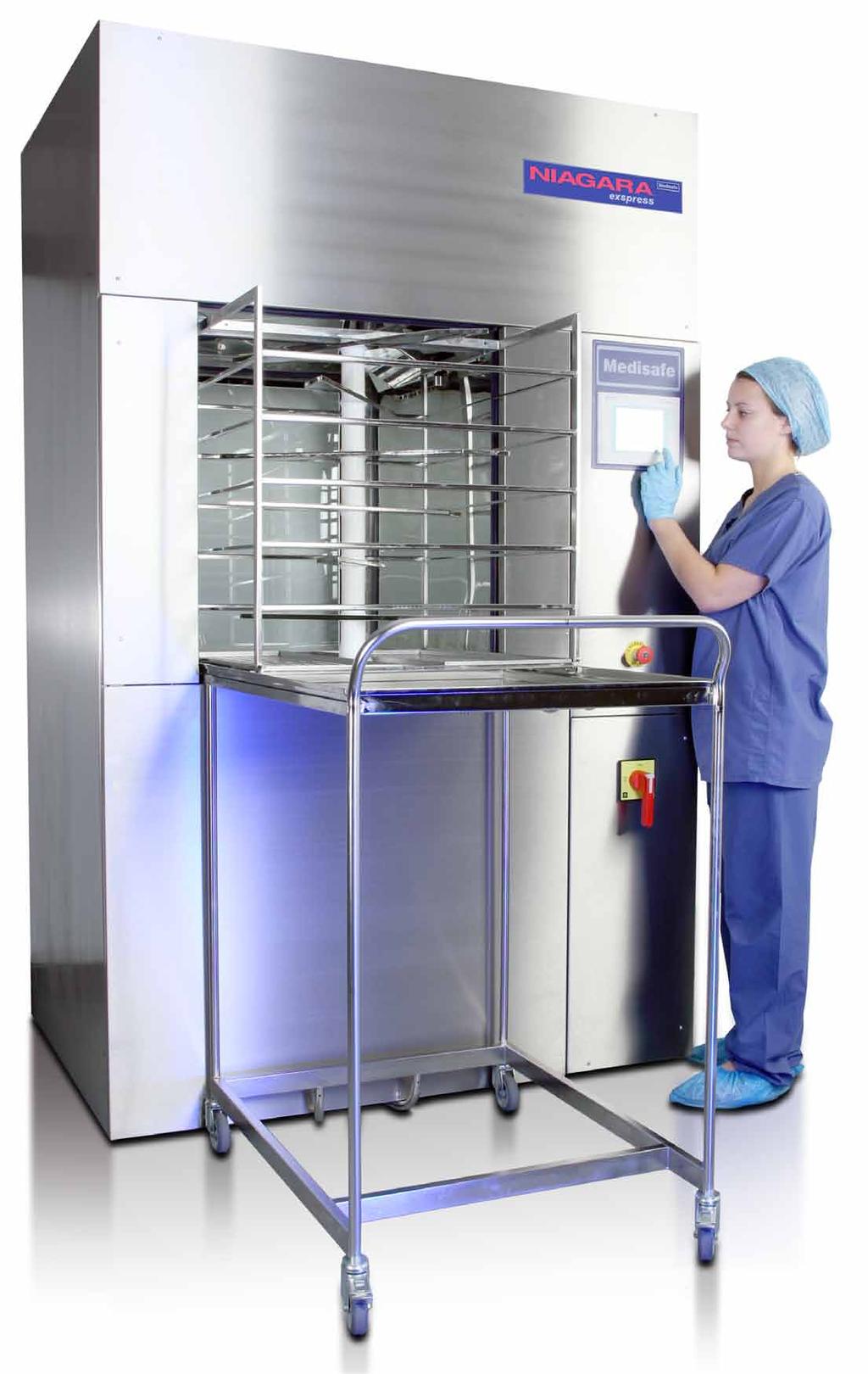 Washer Disinfector Niagara Express Large Capacity Washer Disinfector for Hospitals & Surgical Centres Niagara express is an exceptionally fast washer disinfector; achieving a <29minute cycle for the