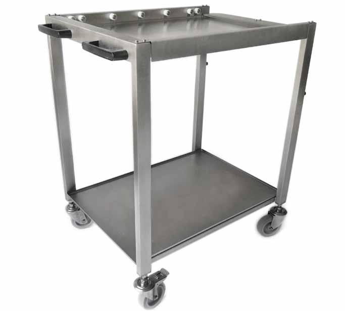 Height of trolley can be manually adjusted so that loading/unloading can be carried out at suitable working height.