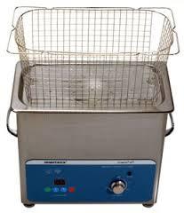 not on the floor of the ultrasonic Place delicate or small pieces of items into lock down baskets Ultrasonic cleaning - Method Lower basket into the ultrasonic tank Fully close lid and operate for