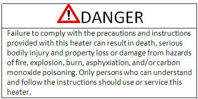 This manual should be read in conjunction with the labeling on the appliance. Safety precautions are essential when any mechanical or propane fueled equipment is involved.