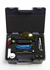 UV Leak detection UV leak detection kit R 134a For leak detection on automotive air conditioners with R 134a in combination with PAG oil Sturdy case in PAG oil resistant plastic Hand pump