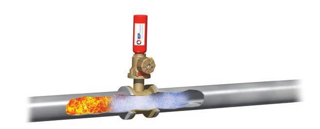 pipeline/ductwork mitigating the passage of flame and burning materials to